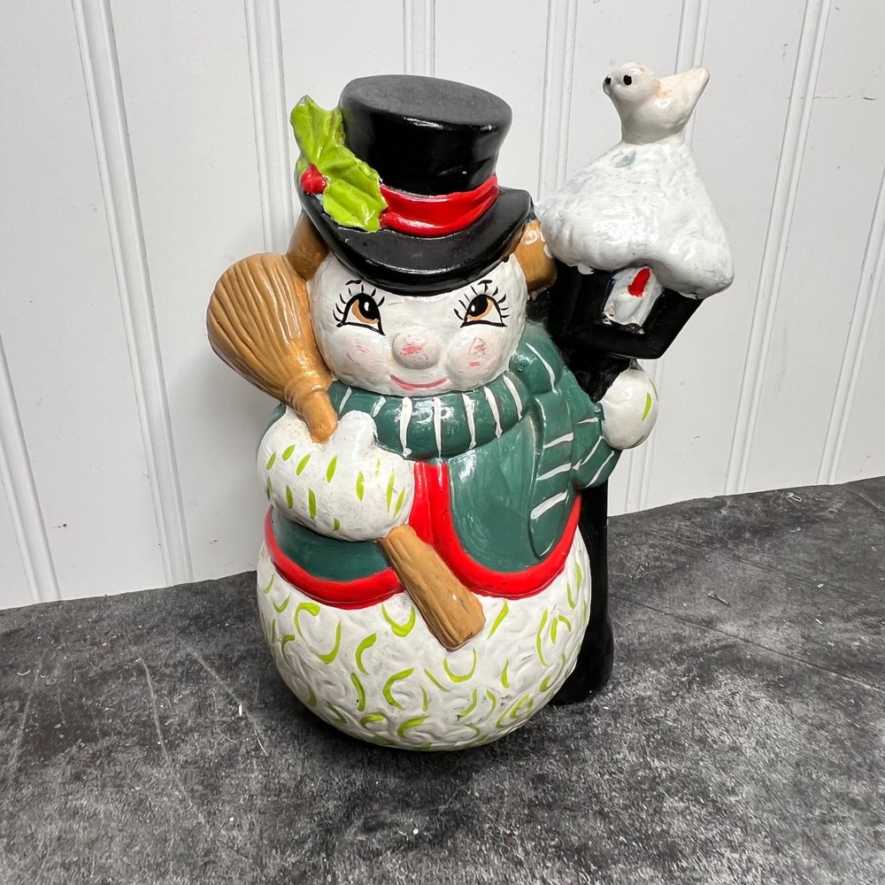 Vintage Ceramic Snowman Figurine | Christmas Cottage Grandma